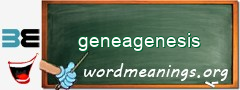 WordMeaning blackboard for geneagenesis